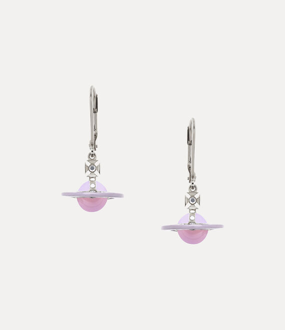 Vivienne Westwood Petite Original Orb Earrings in PLATINUM/CRYSTAL Crystal/MILKY PINK CZ/PALE